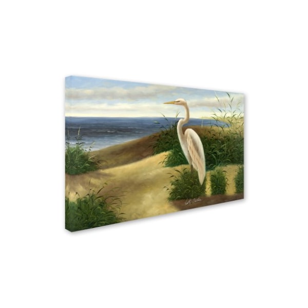 Victor Giton 'One Heron At The Beach' Canvas Art,22x32